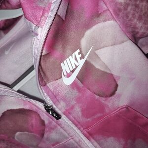 Nike Pink and White Zip-Up Jacket